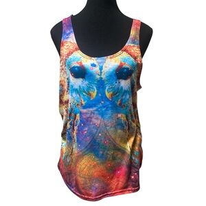 Beloved Colorful Owl Print Tank Top GUC S